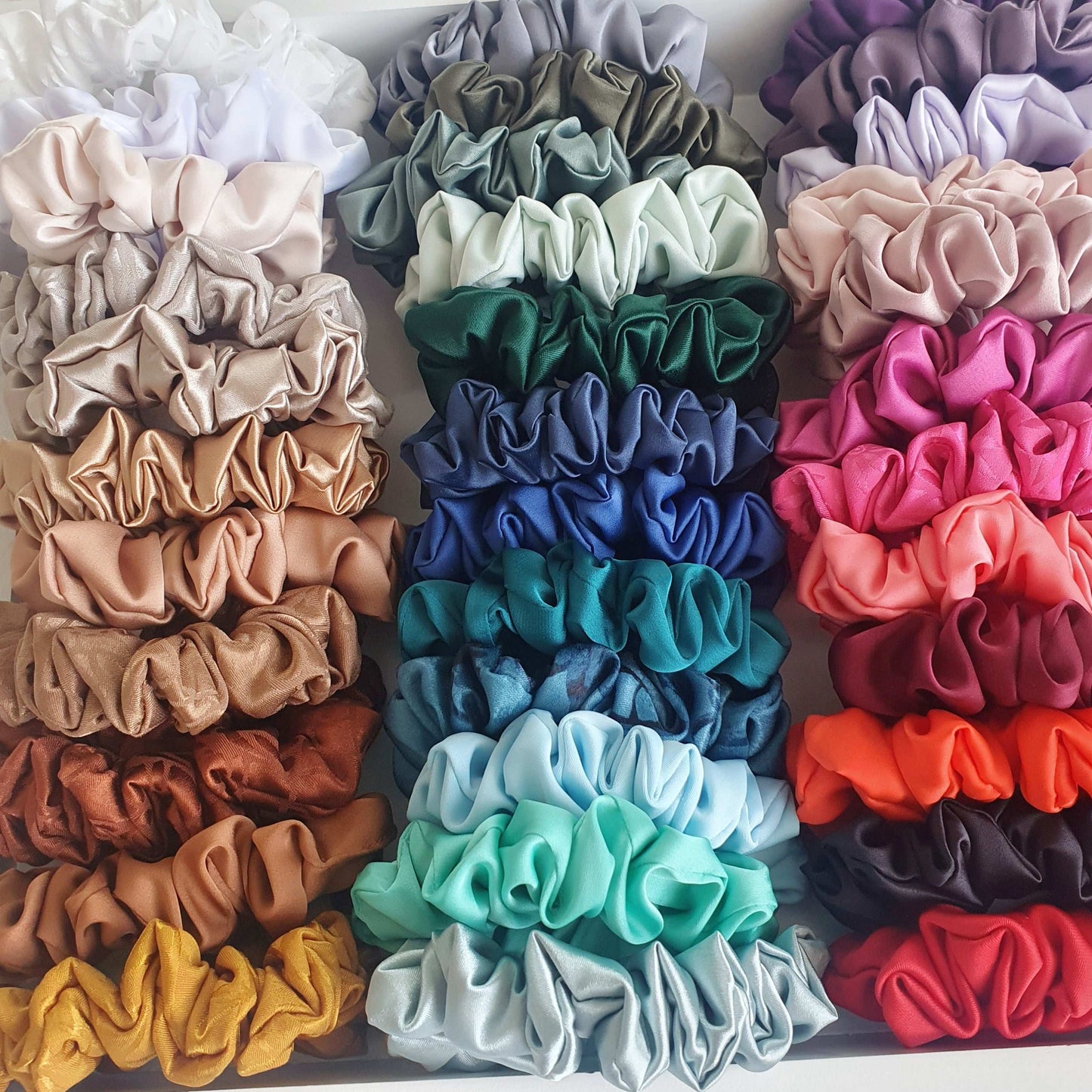 Chouchou Satin Bleu métallisé - Mlle ChouChou