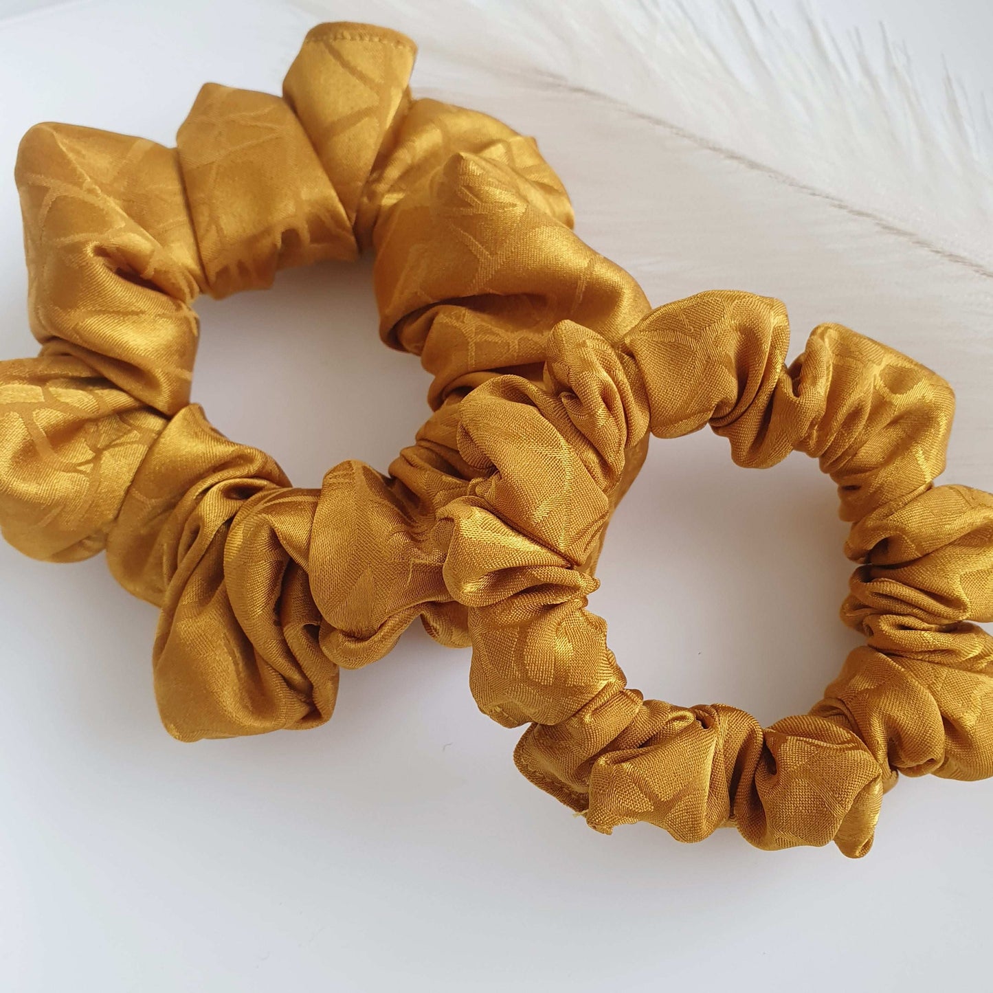 Chouchou Satin Ocre imprimé - Mlle ChouChou