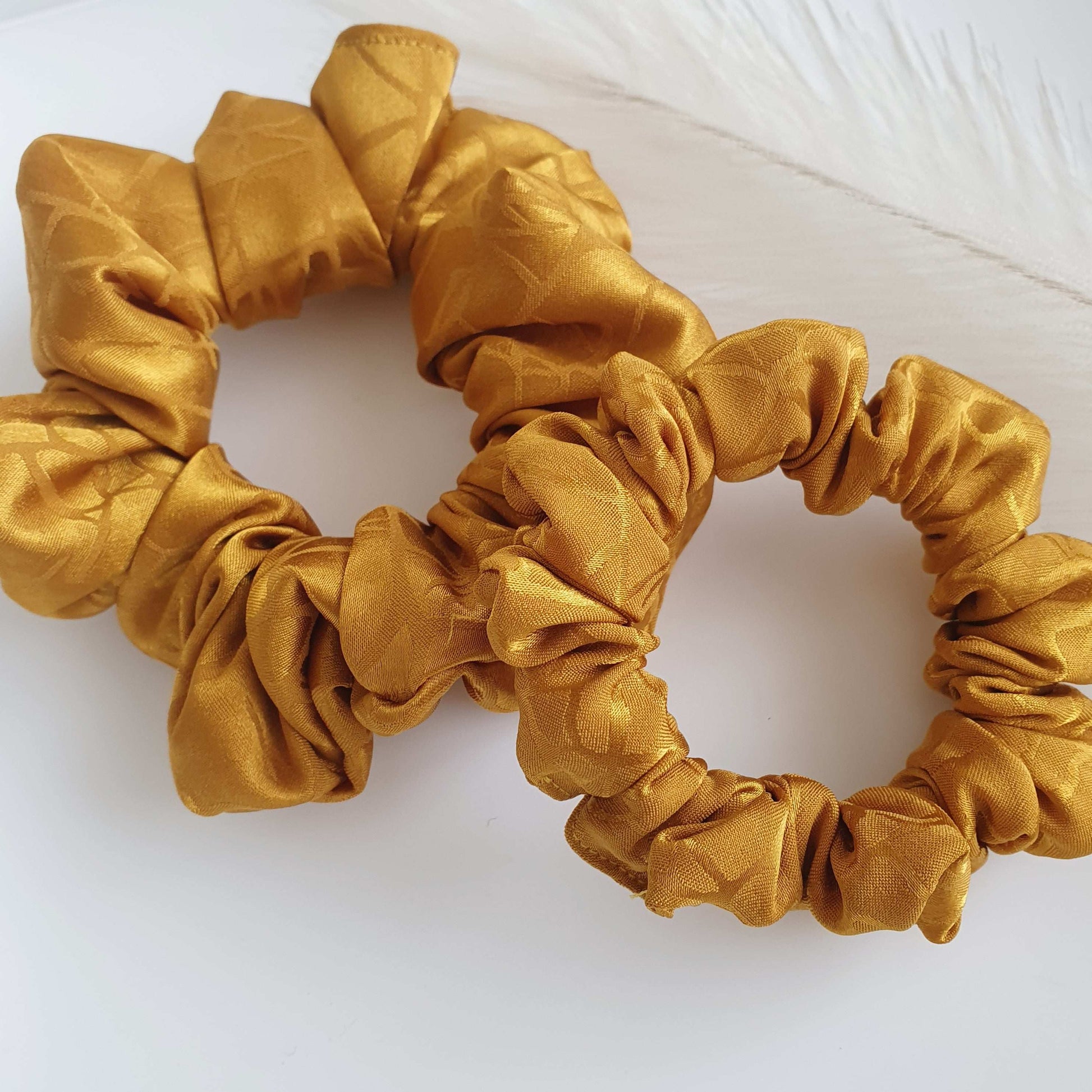 Chouchou Satin Ocre imprimé - Mlle ChouChou