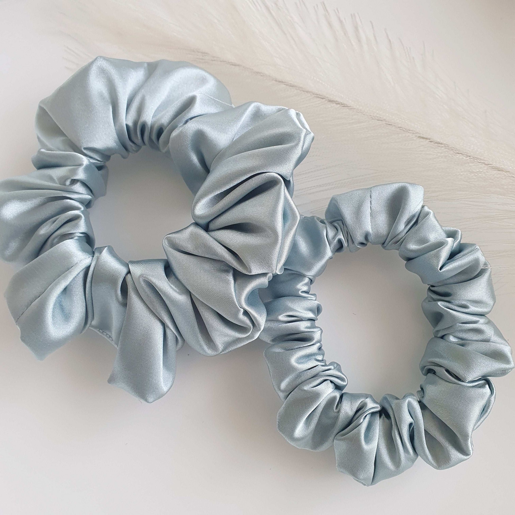 Chouchou Satin Bleu métallisé - Mlle ChouChou