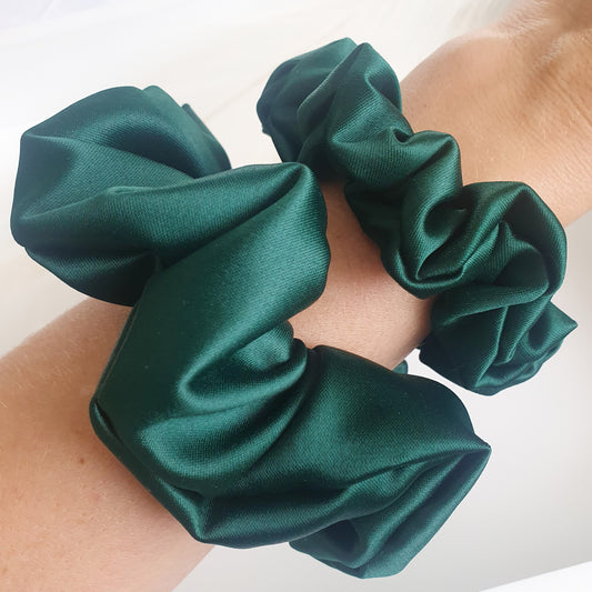 Chouchou Satin Vert Sapin - Mlle ChouChou