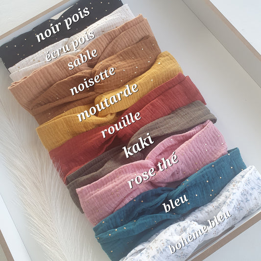 Headband double gaze de coton - Mlle ChouChou