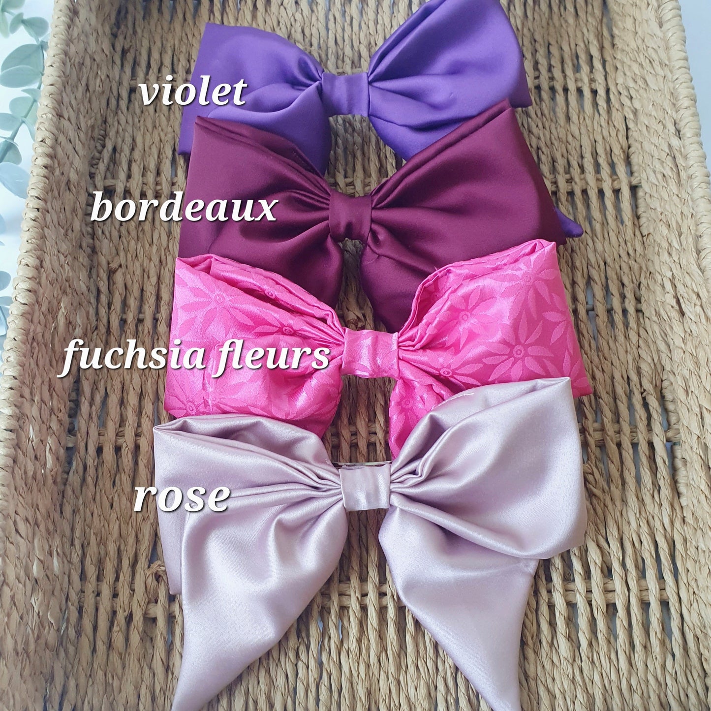 Barrette Nœud satin XL Kaki (Copie) Mlle ChouChou