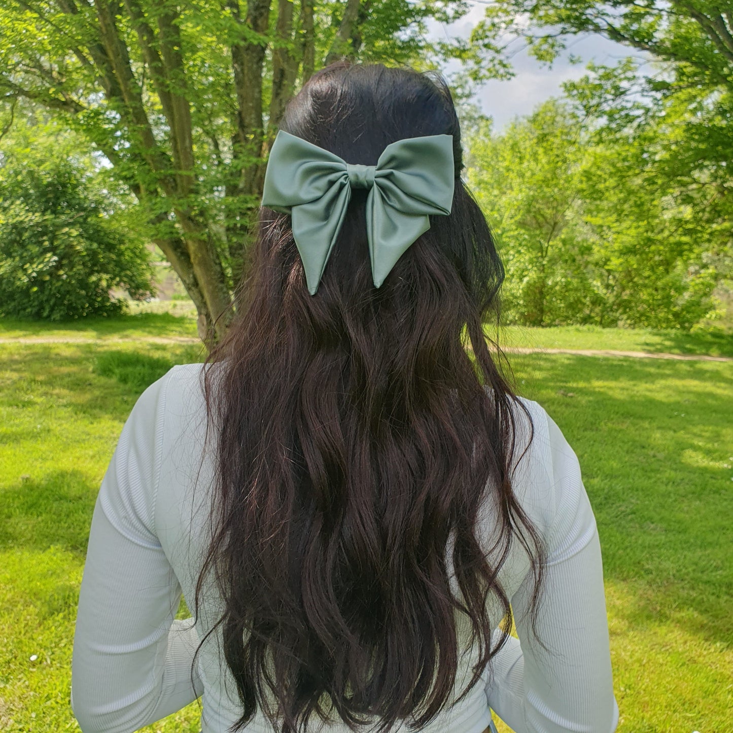 Barrette Nœud satin XL Ciel (Copie) Mlle ChouChou