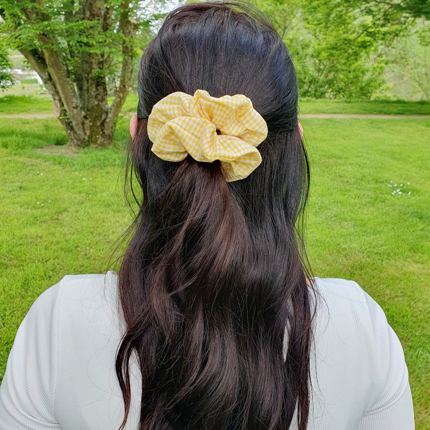 bandeau cheveux vichy jaune Mlle ChouChou