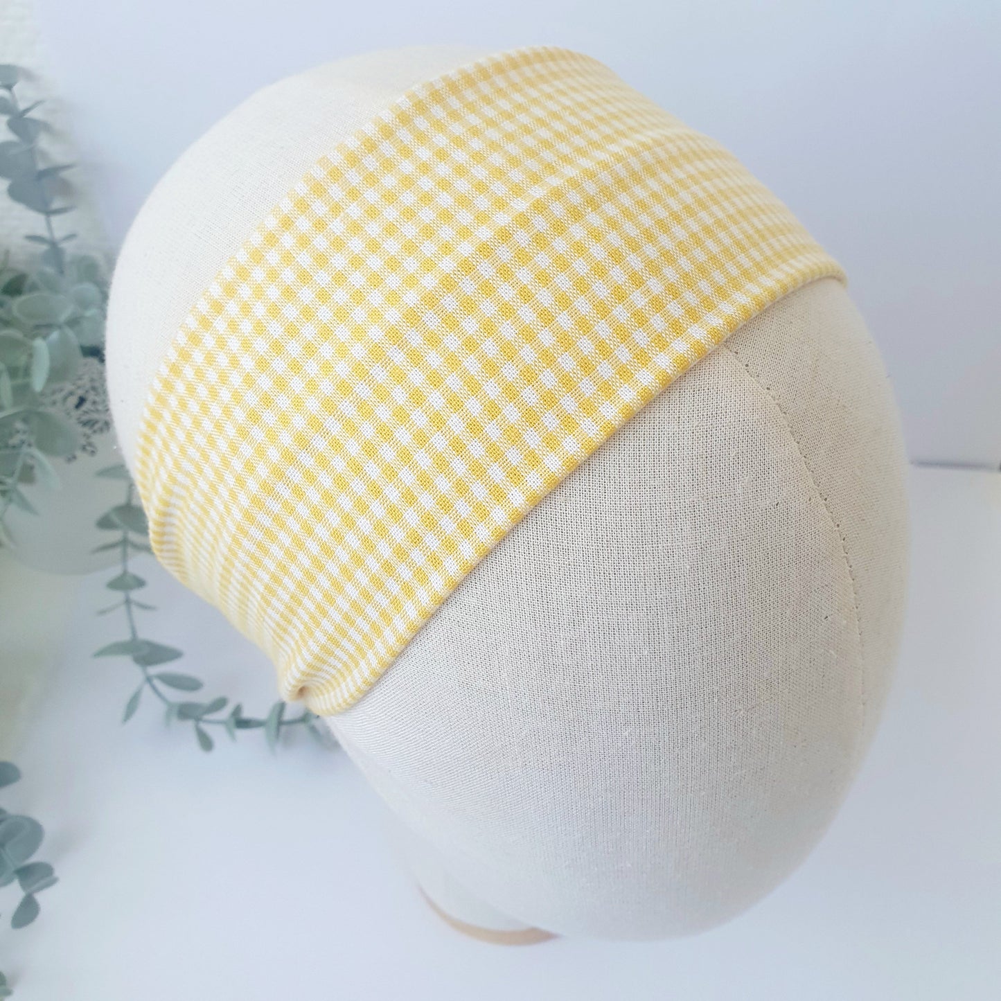 bandeau cheveux vichy jaune Mlle ChouChou