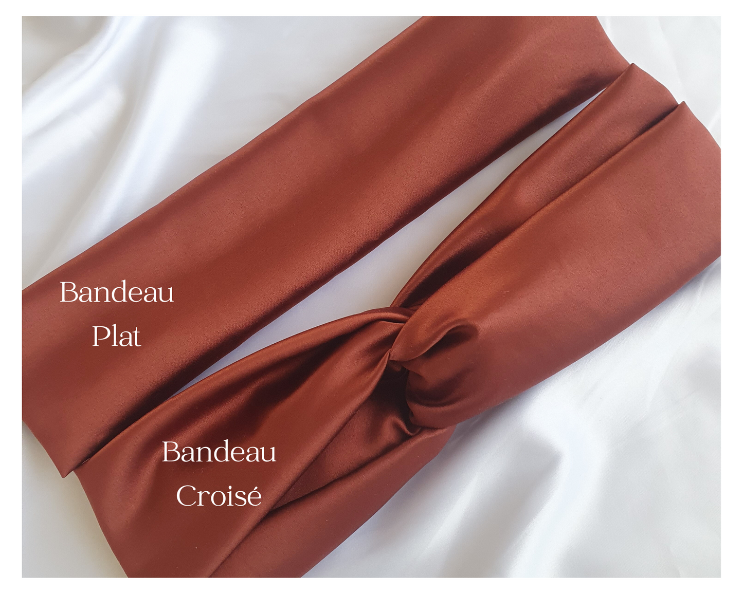 Bandeaux Satin plat ou croisé couleurs aux choix - Mlle ChouChou