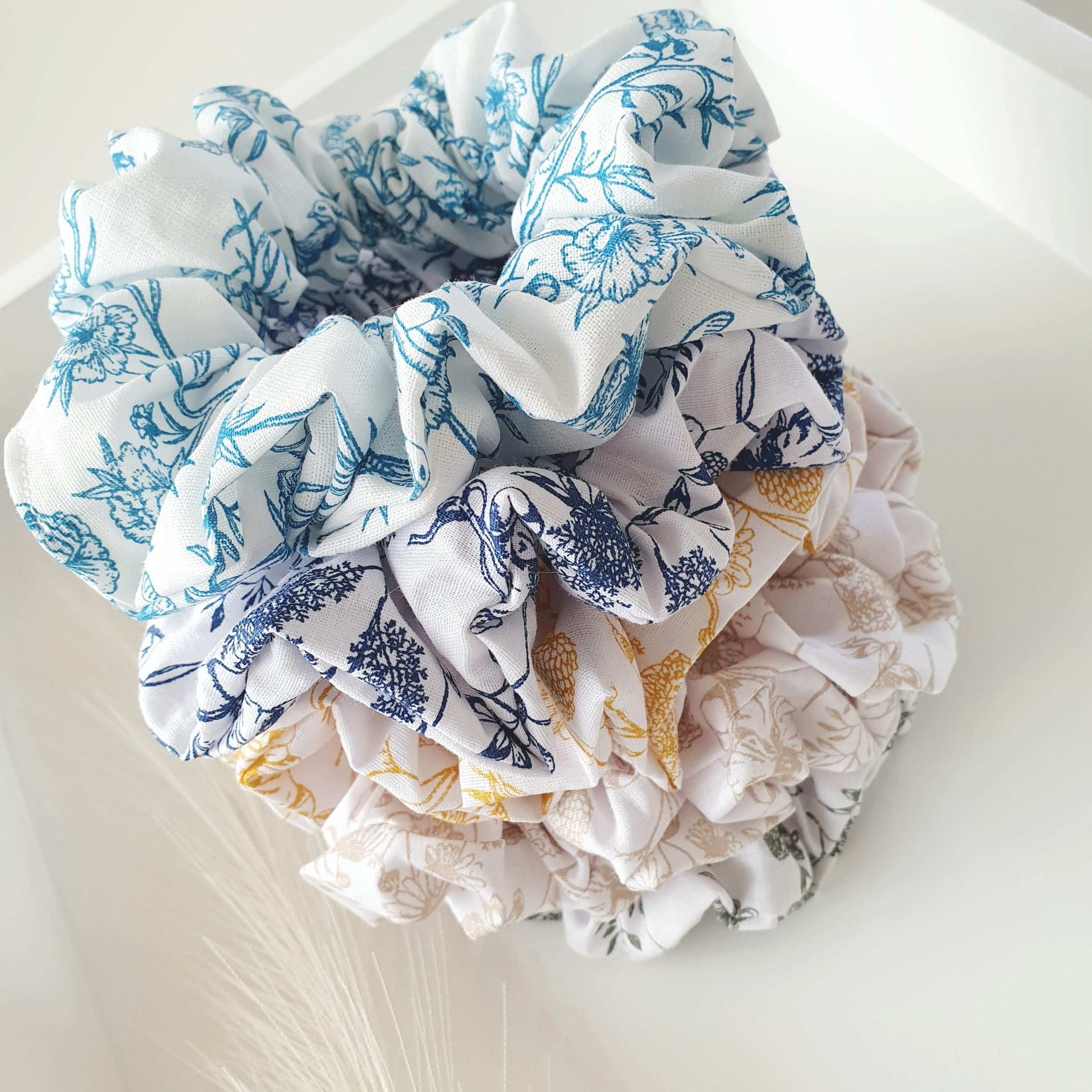 Chouchou bleu imprimé - Mlle ChouChou