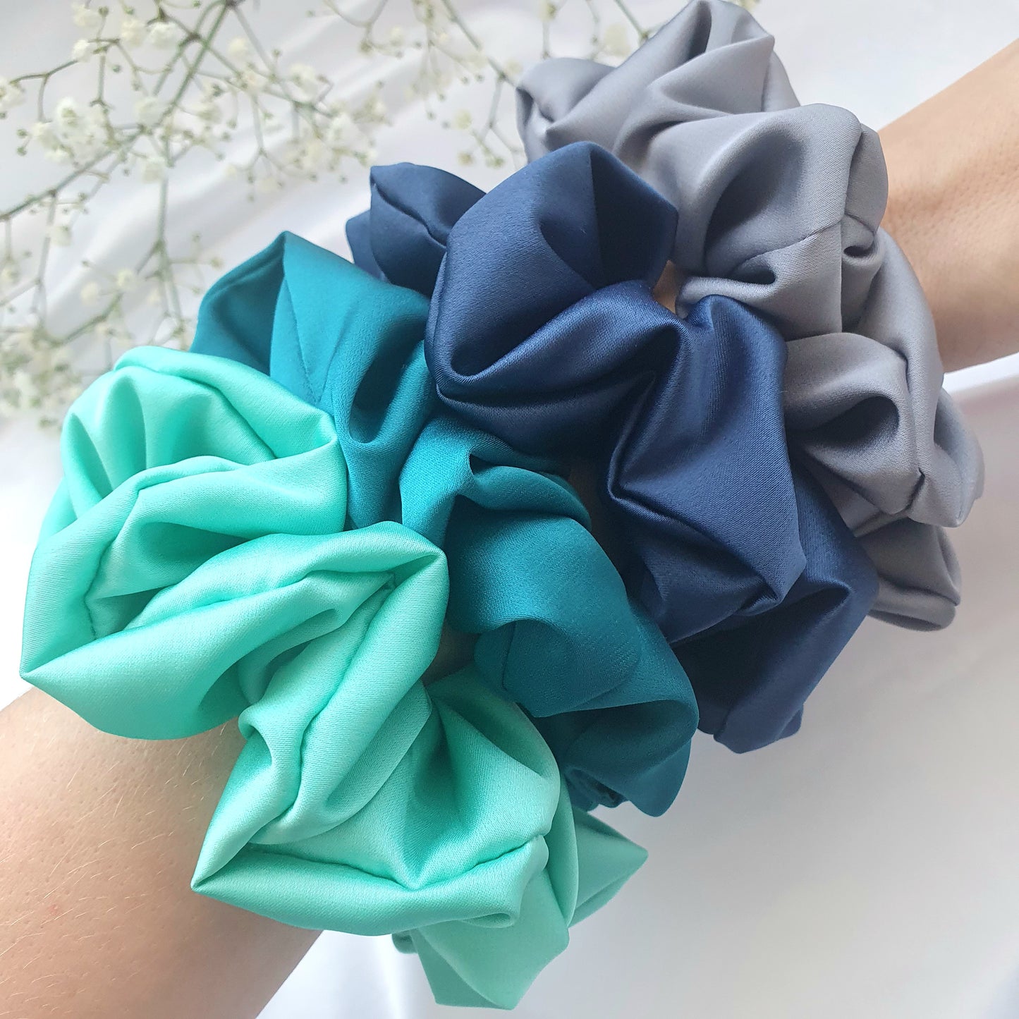 Chouchou Satin Bleu Nuit - Mlle ChouChou