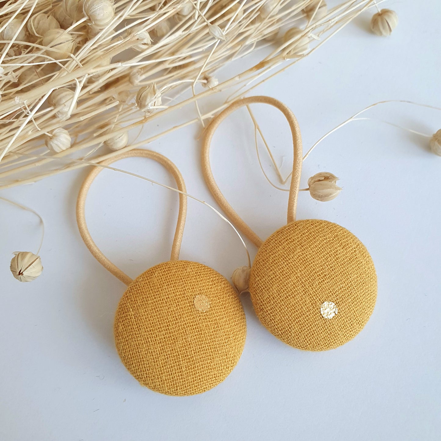 Elastiques Boutons Moutarde - Mlle ChouChou