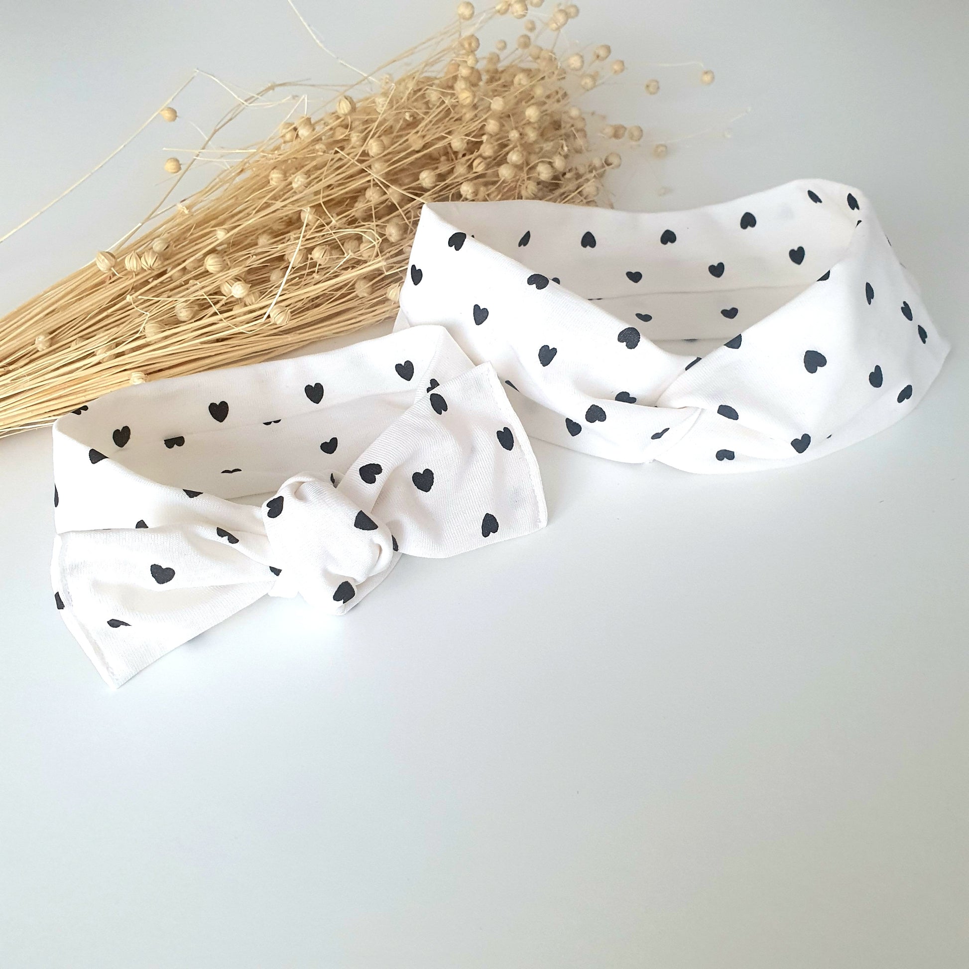 Bandeau Bébé Blanc Coeur - Mlle ChouChou