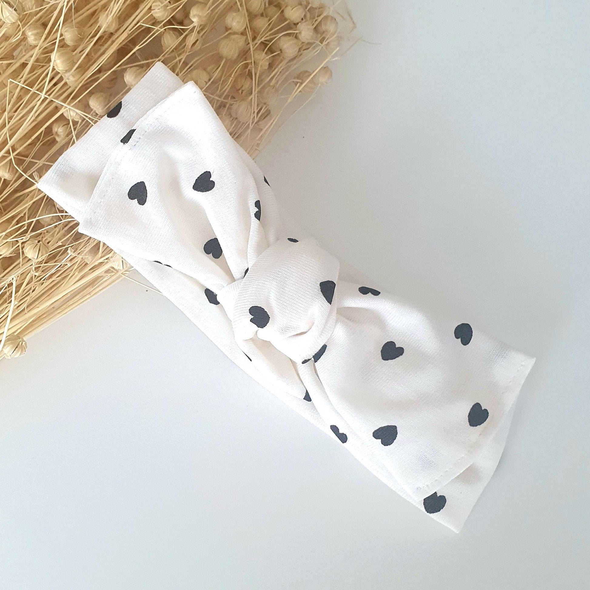 Bandeau Bébé Blanc Coeur - Mlle ChouChou