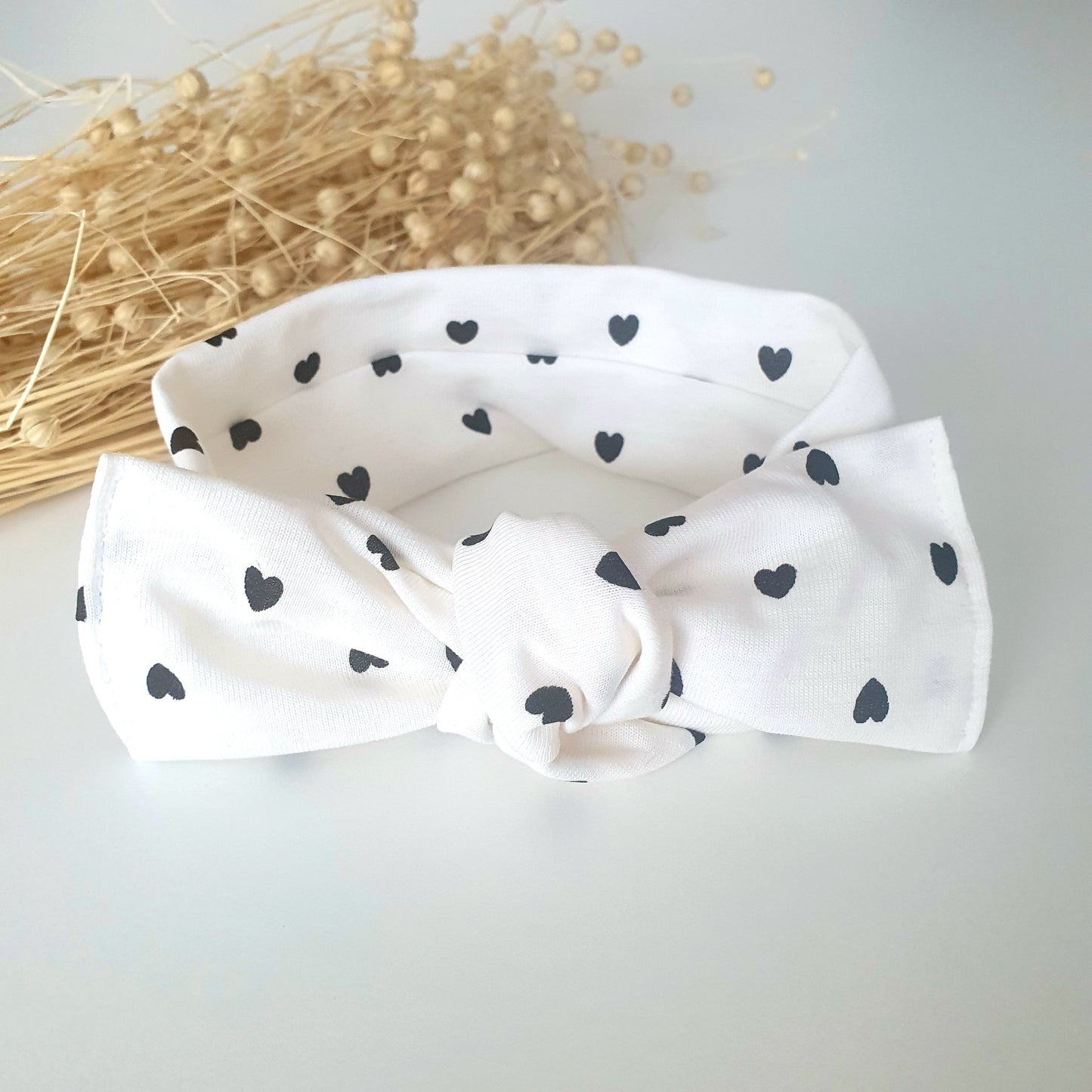 Bandeau Bébé Blanc Coeur - Mlle ChouChou