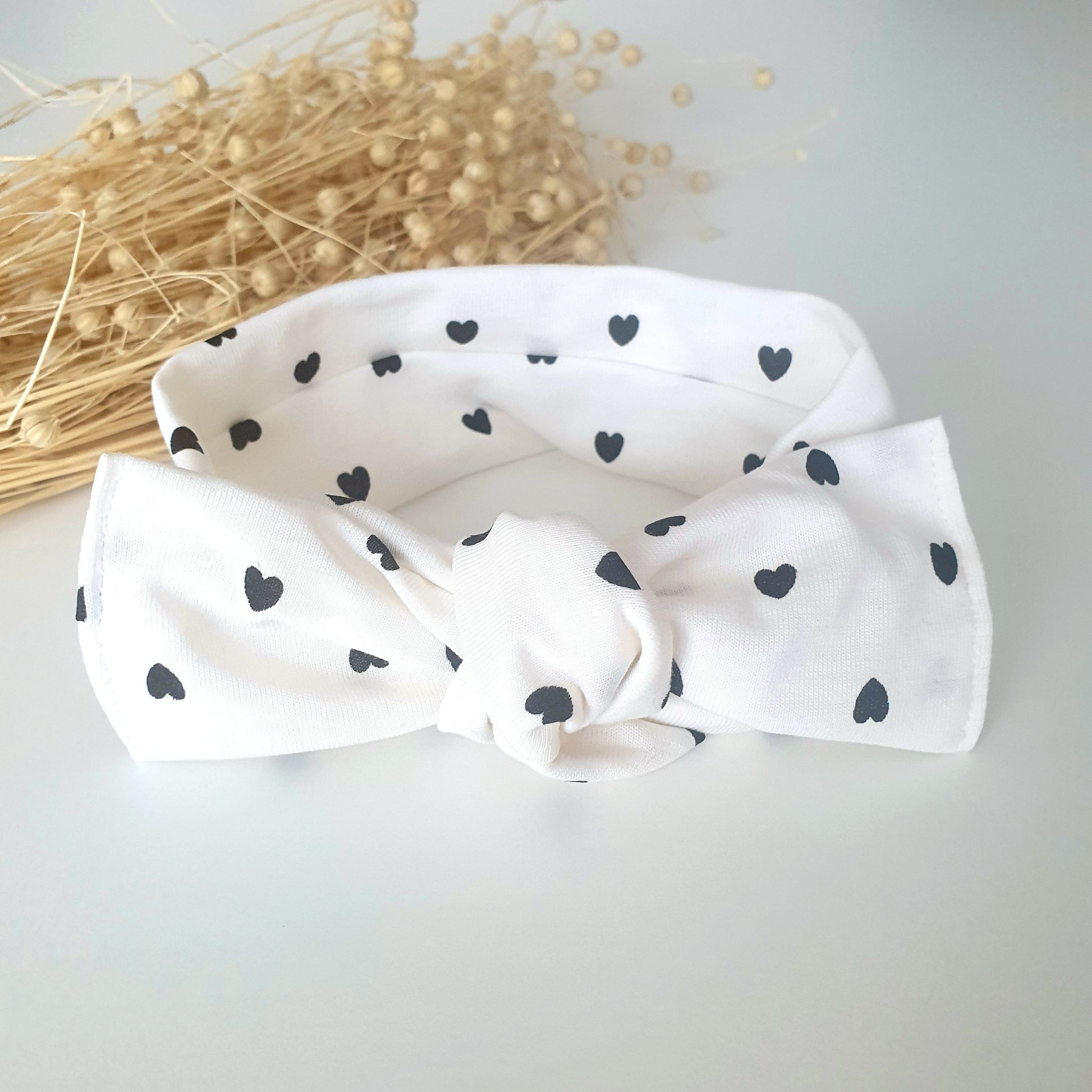 Bandeau Bébé Blanc Coeur - Mlle ChouChou