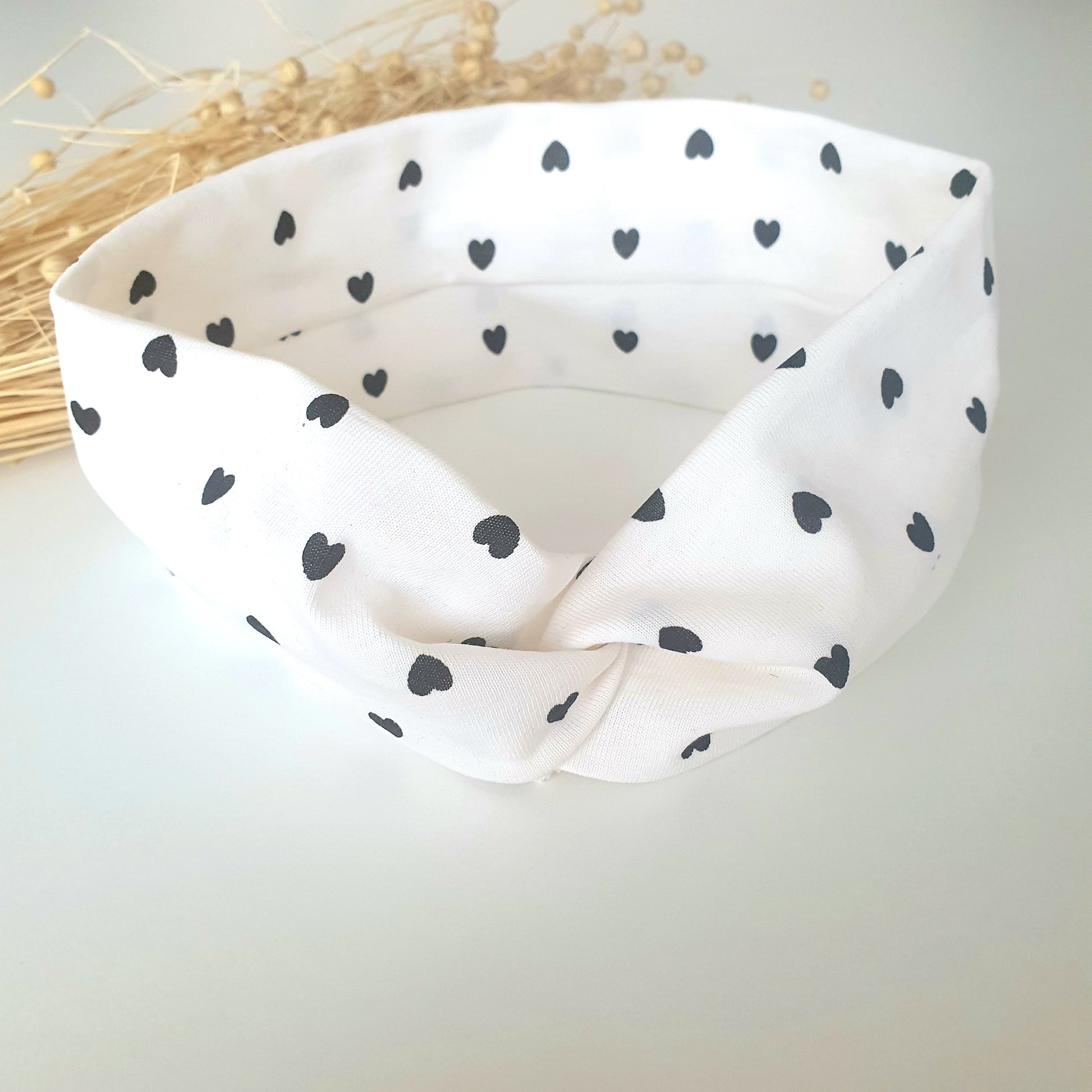 Bandeau Bébé Blanc Coeur - Mlle ChouChou