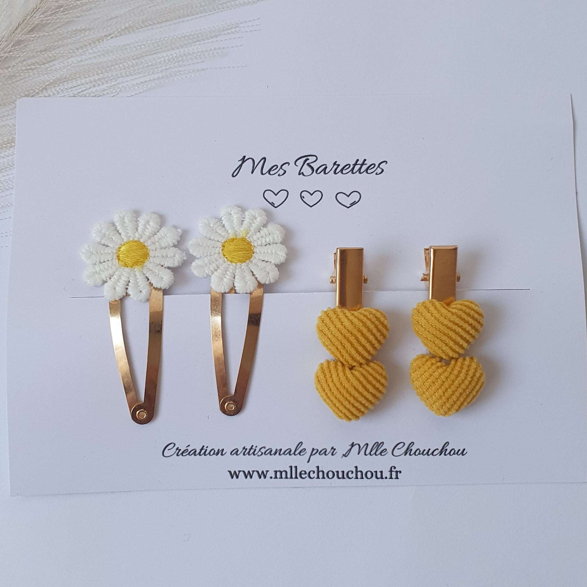 Lot de pinces à cheveux jaune - Mlle ChouChou