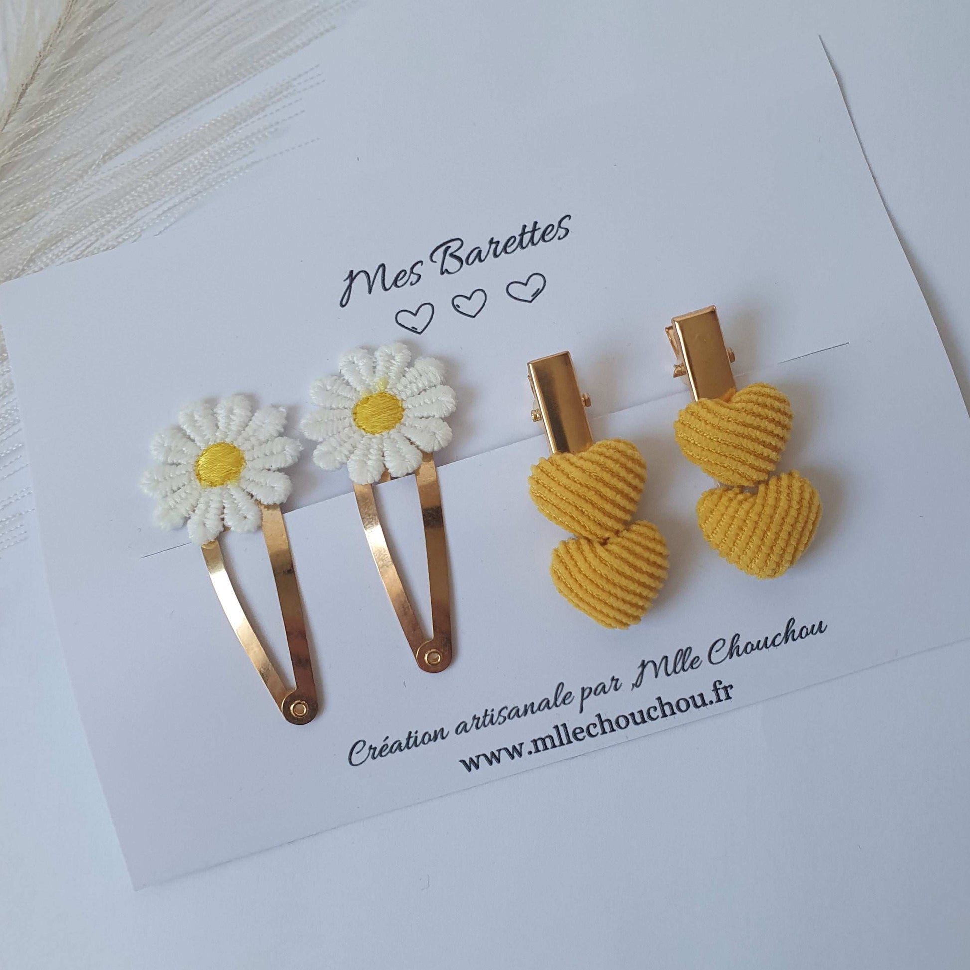 Lot de pinces à cheveux jaune - Mlle ChouChou