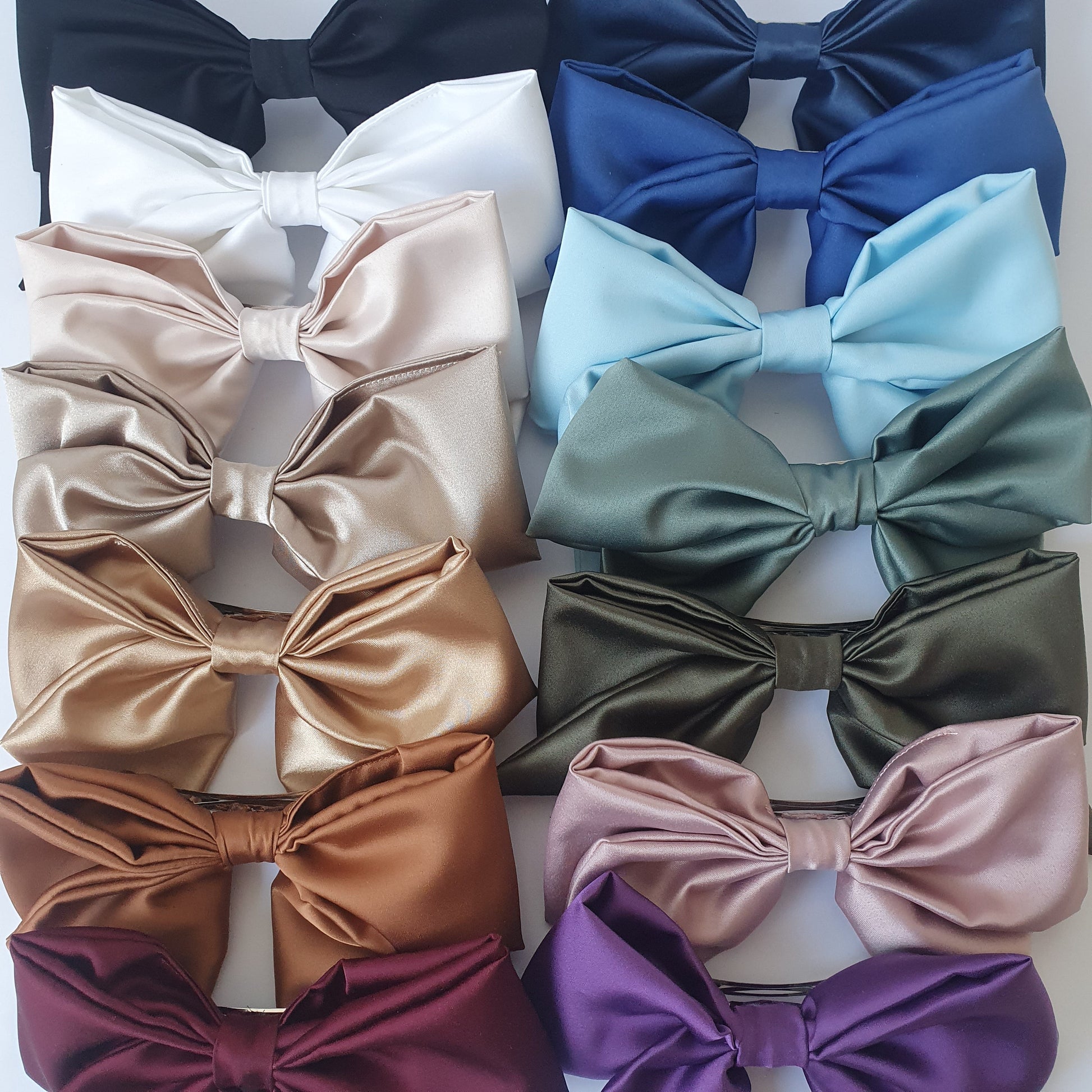 Barrette Nœud satin XL Blanc Mlle ChouChou