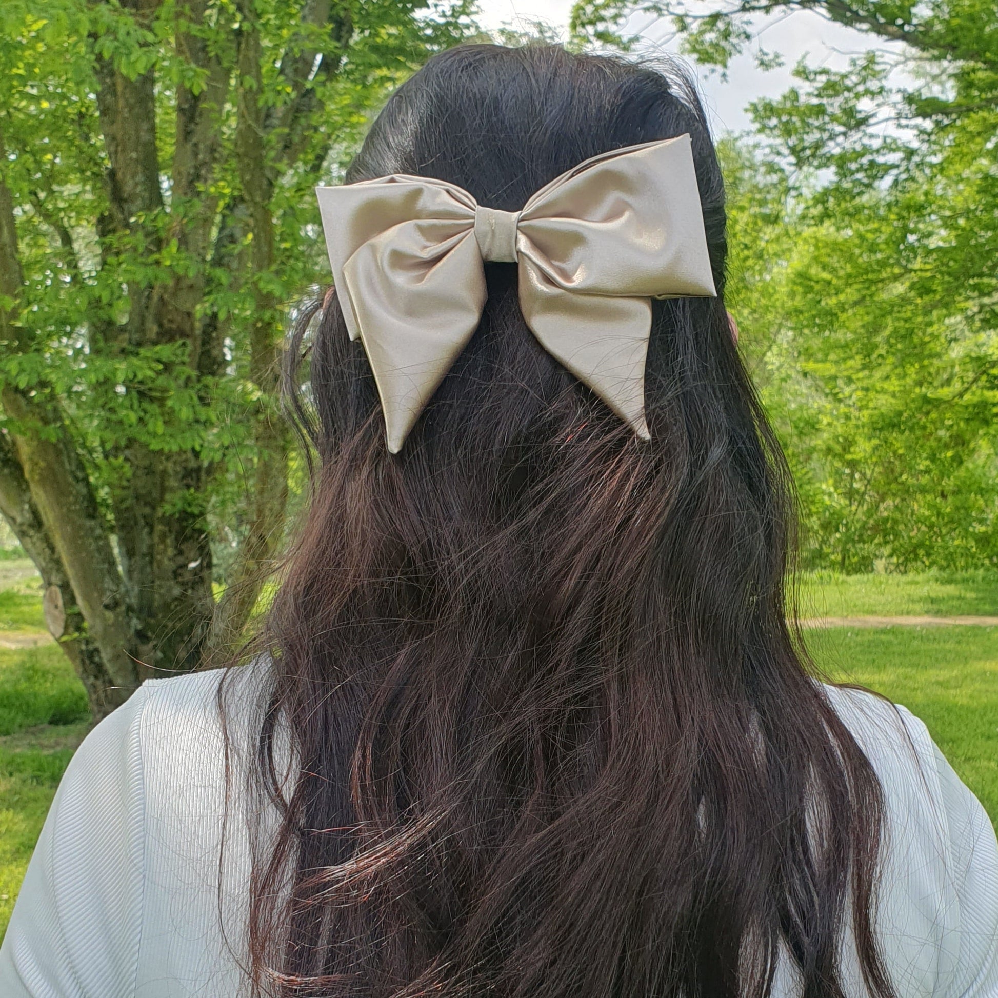 Barrette Nœud satin XL Nude (Copie) Mlle ChouChou