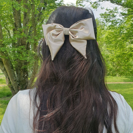 Barrette Nœud satin XL Nude (Copie) Mlle ChouChou