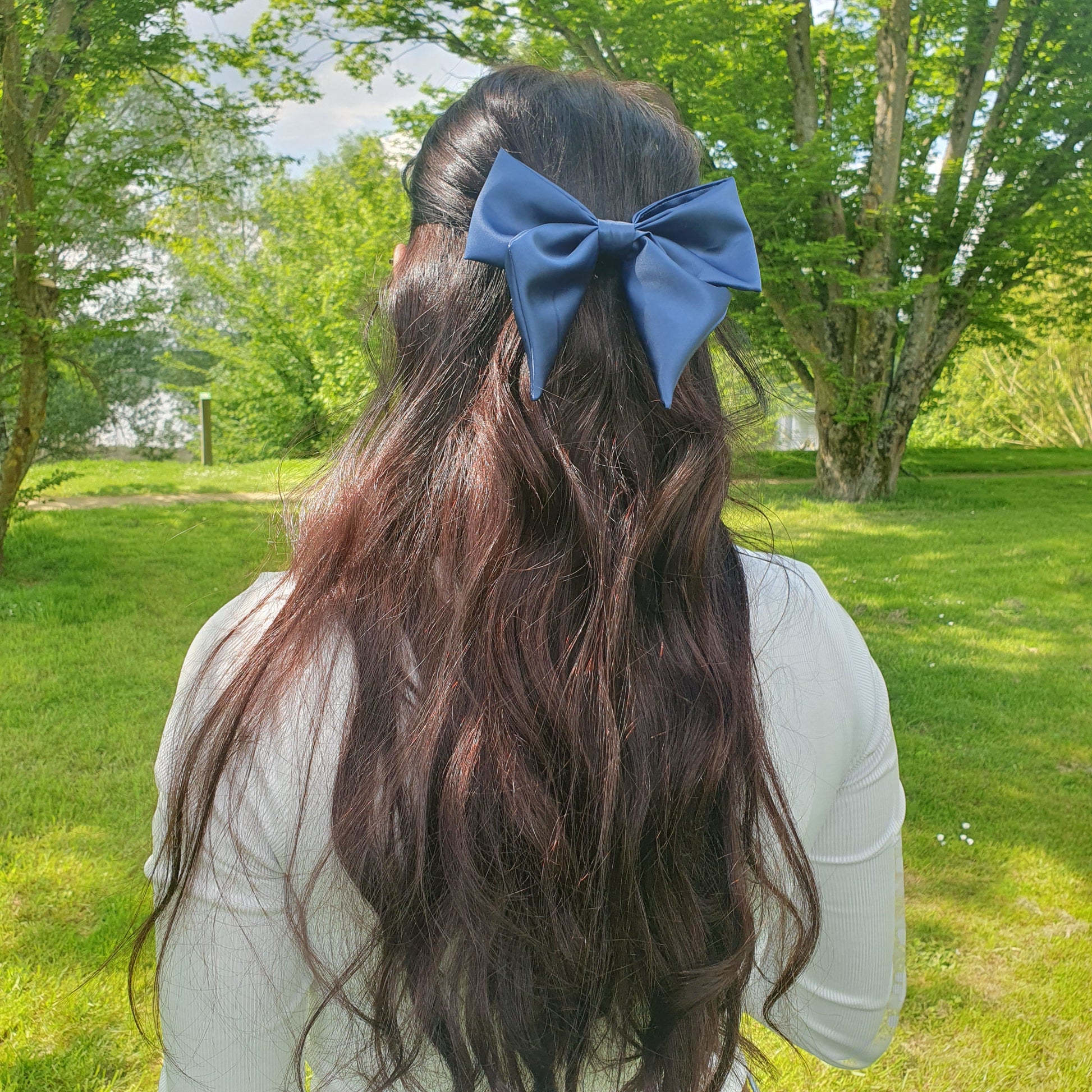Barrette Nœud satin XL Nuit Mlle ChouChou