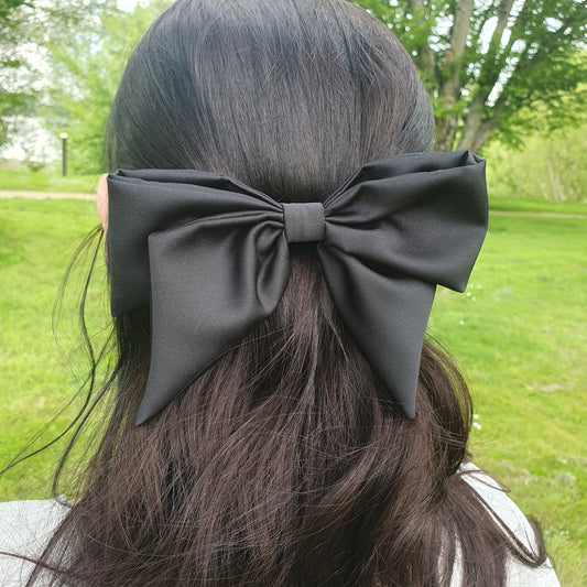 Barrette Nœud satin XL Noir Mlle ChouChou