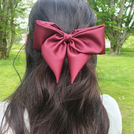Barrette Nœud satin XL Rose (Copie) Mlle ChouChou