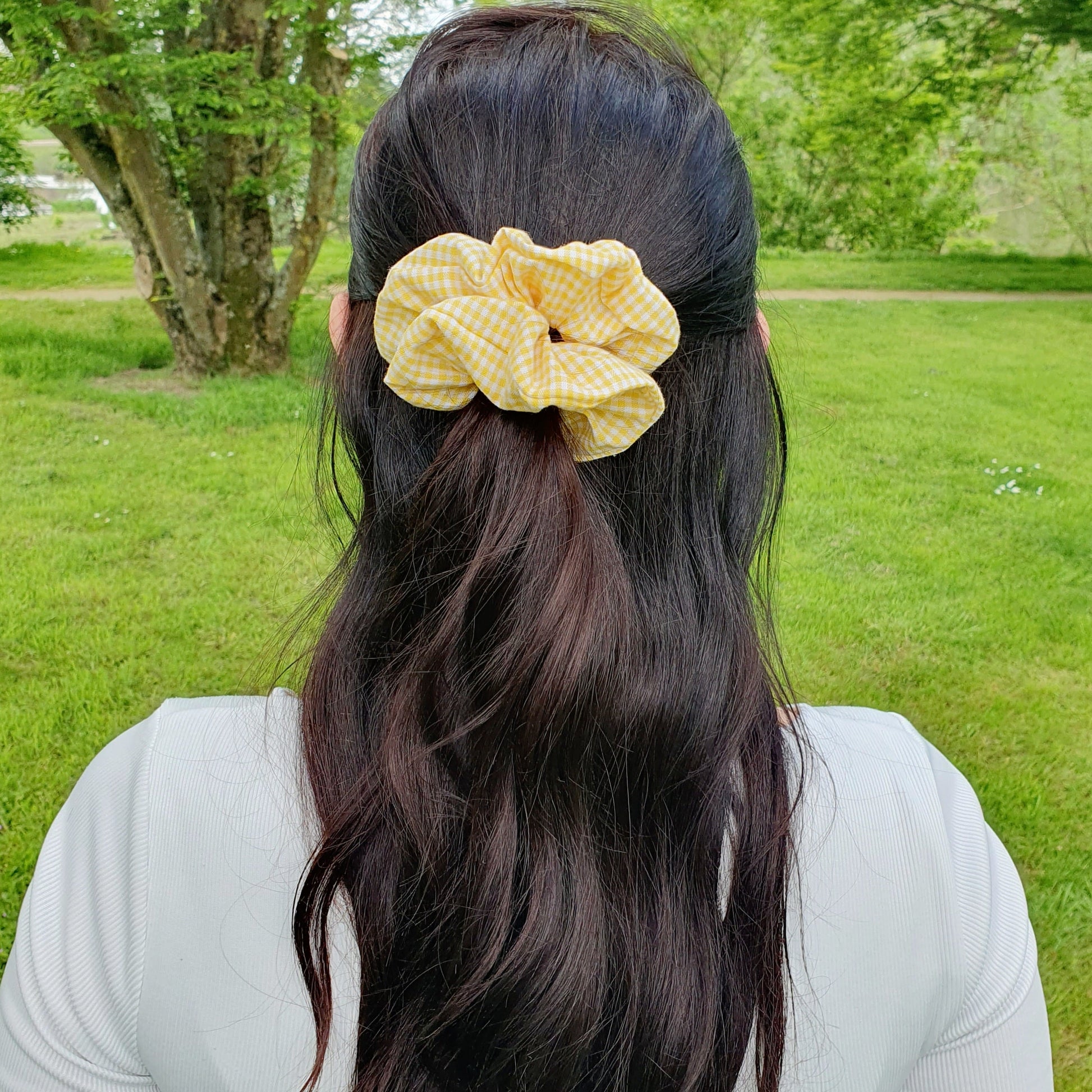 bandeau cheveux vichy jaune Mlle ChouChou