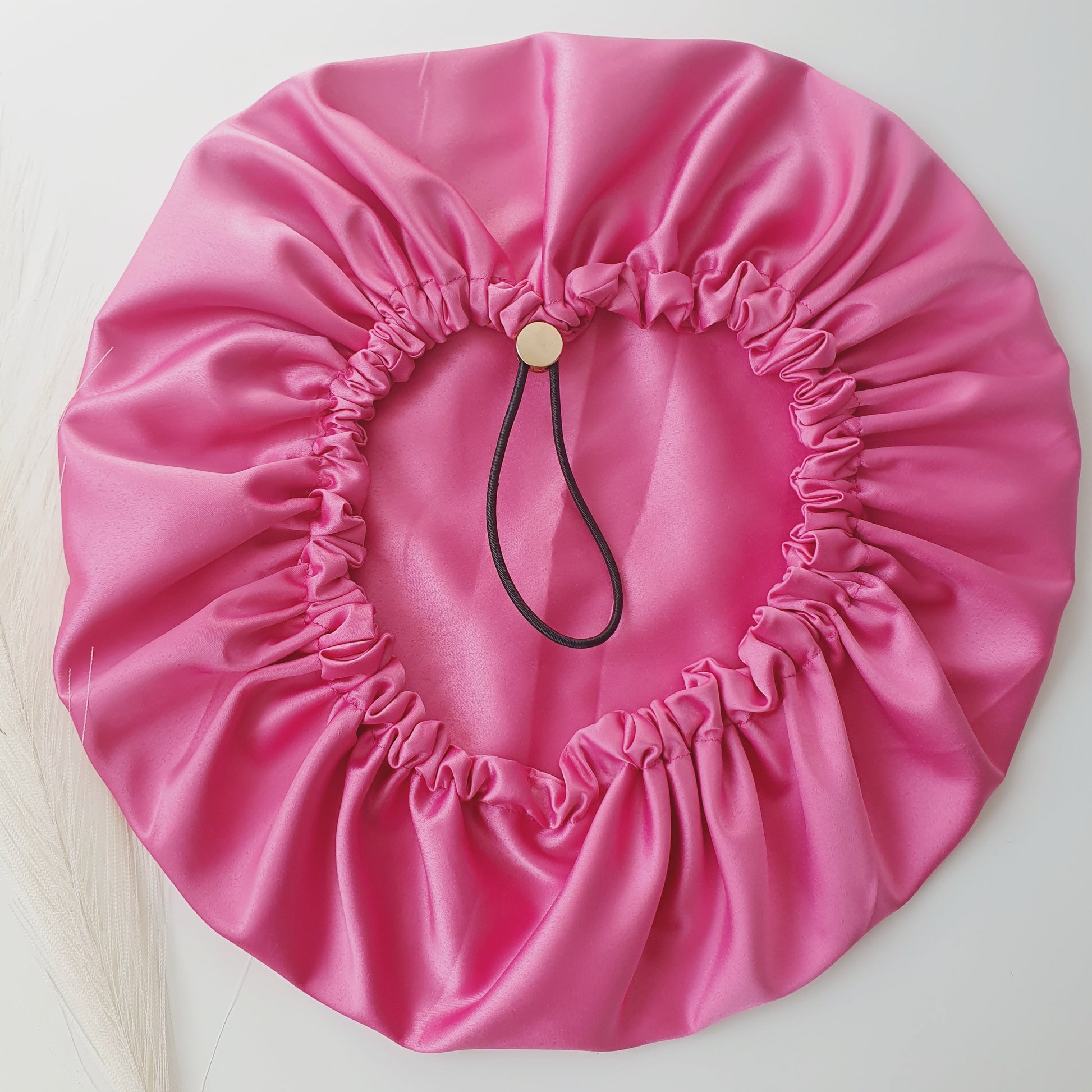 Bonnet de Soin/Nuit Satin fuchsia Mlle ChouChou