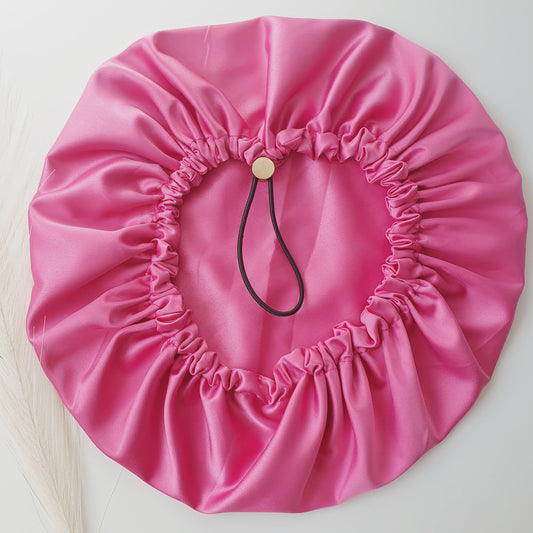 Bonnet de Soin/Nuit Satin fuchsia Mlle ChouChou