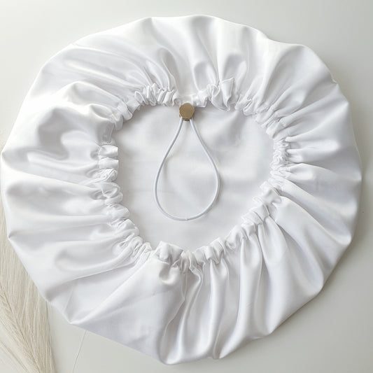 Bonnet de Soin/Nuit Satin Blanc Mlle ChouChou