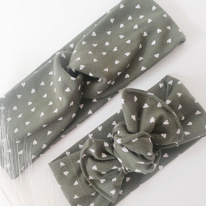 Bandeau cheveux kaki cœur Mlle ChouChou