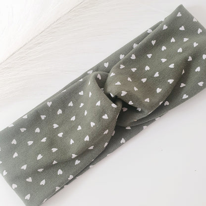 Bandeau cheveux kaki cœur Mlle ChouChou