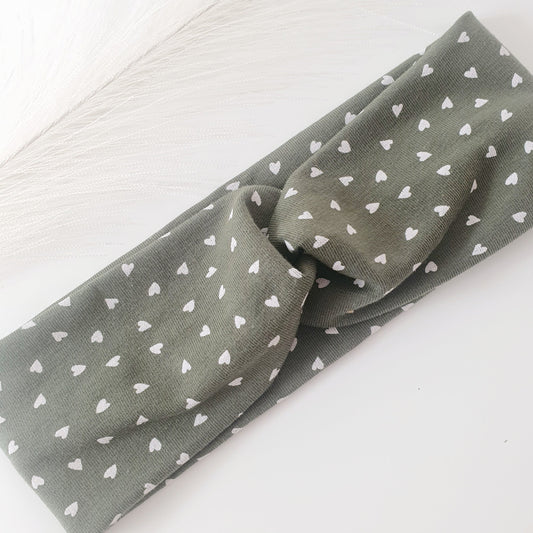 Bandeau cheveux kaki cœur Mlle ChouChou