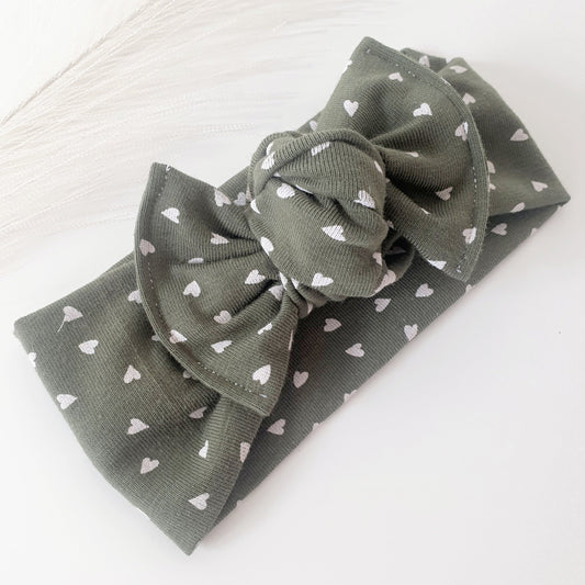 Bandeau Bébé kaki Coeur Mlle ChouChou
