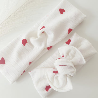 Bandeau Bébé côtelé cœur Mlle ChouChou