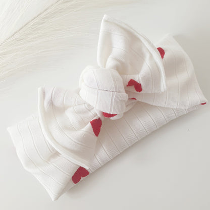 Bandeau Bébé côtelé cœur Mlle ChouChou
