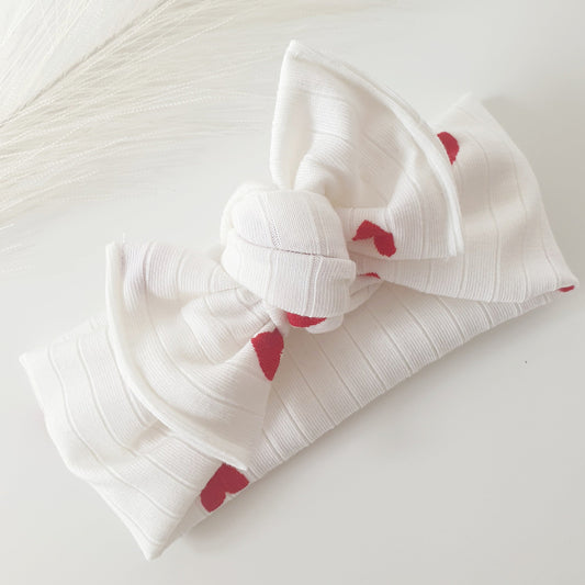 Bandeau Bébé côtelé cœur Mlle ChouChou