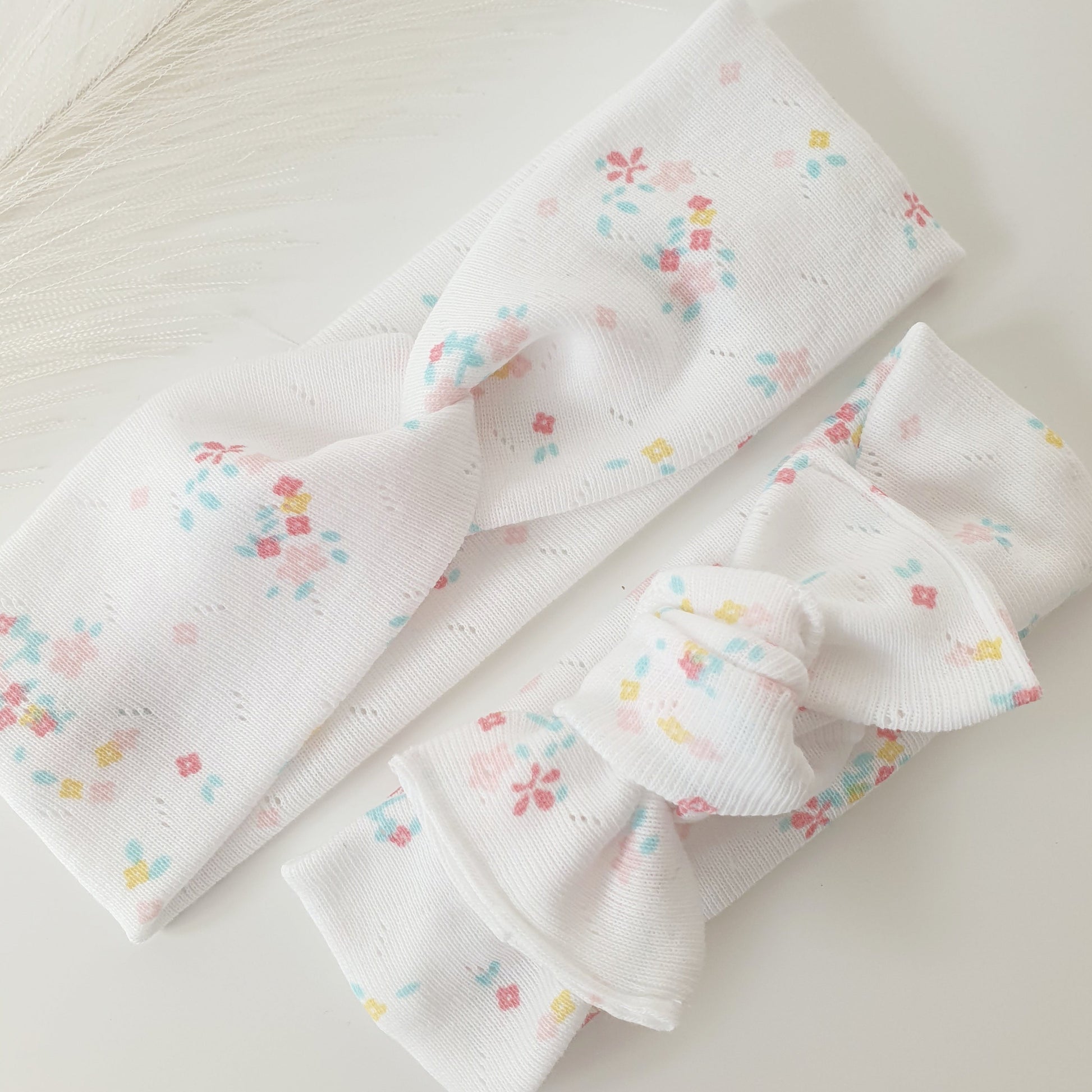 Duo bandeaux Mère Fille maille fleuri Mlle ChouChou