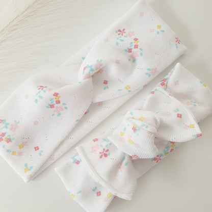 Duo bandeaux Mère Fille maille fleuri Mlle ChouChou