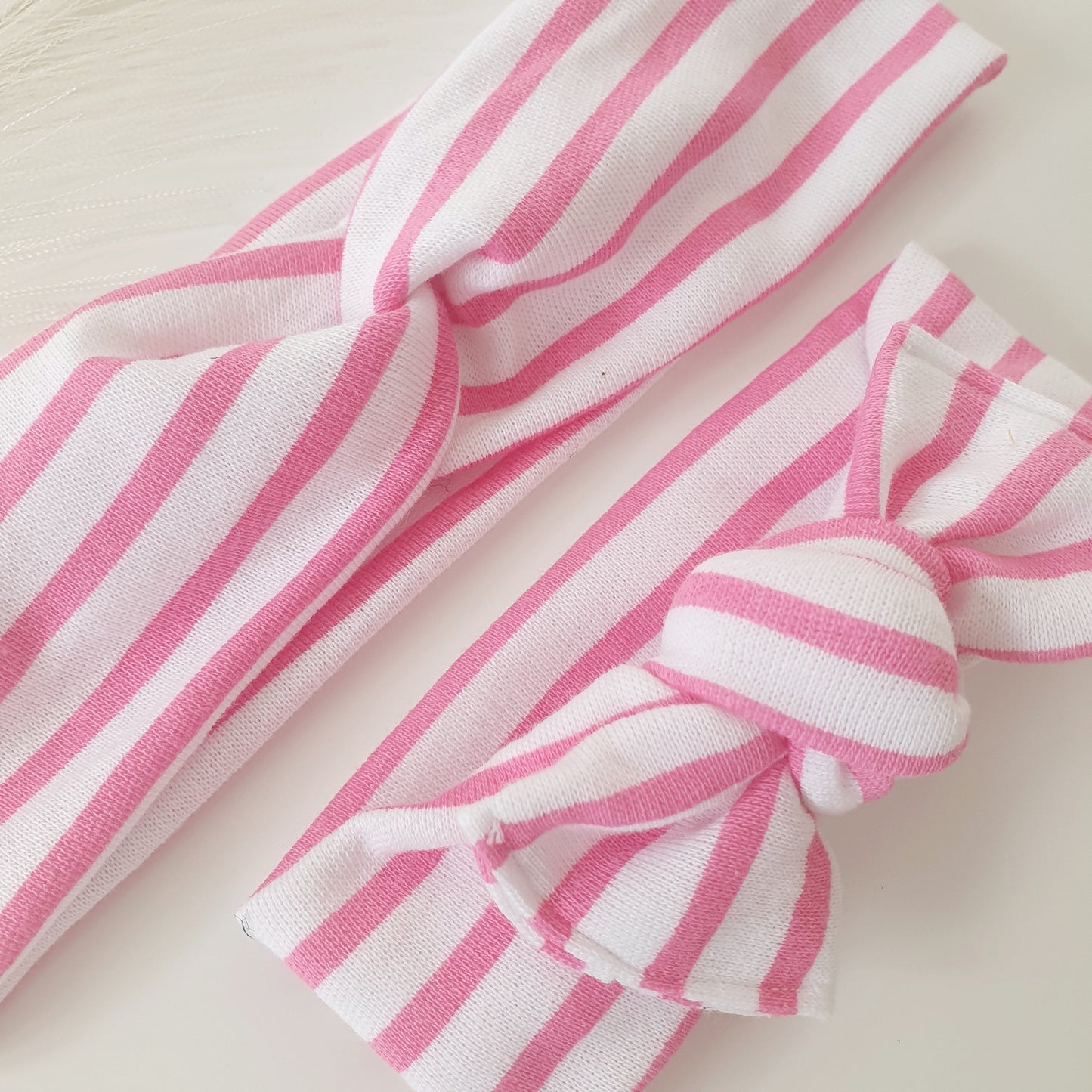 Duo bandeaux Mère Fille marinière rose Mlle ChouChou