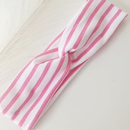 Duo bandeaux Mère Fille marinière rose Mlle ChouChou