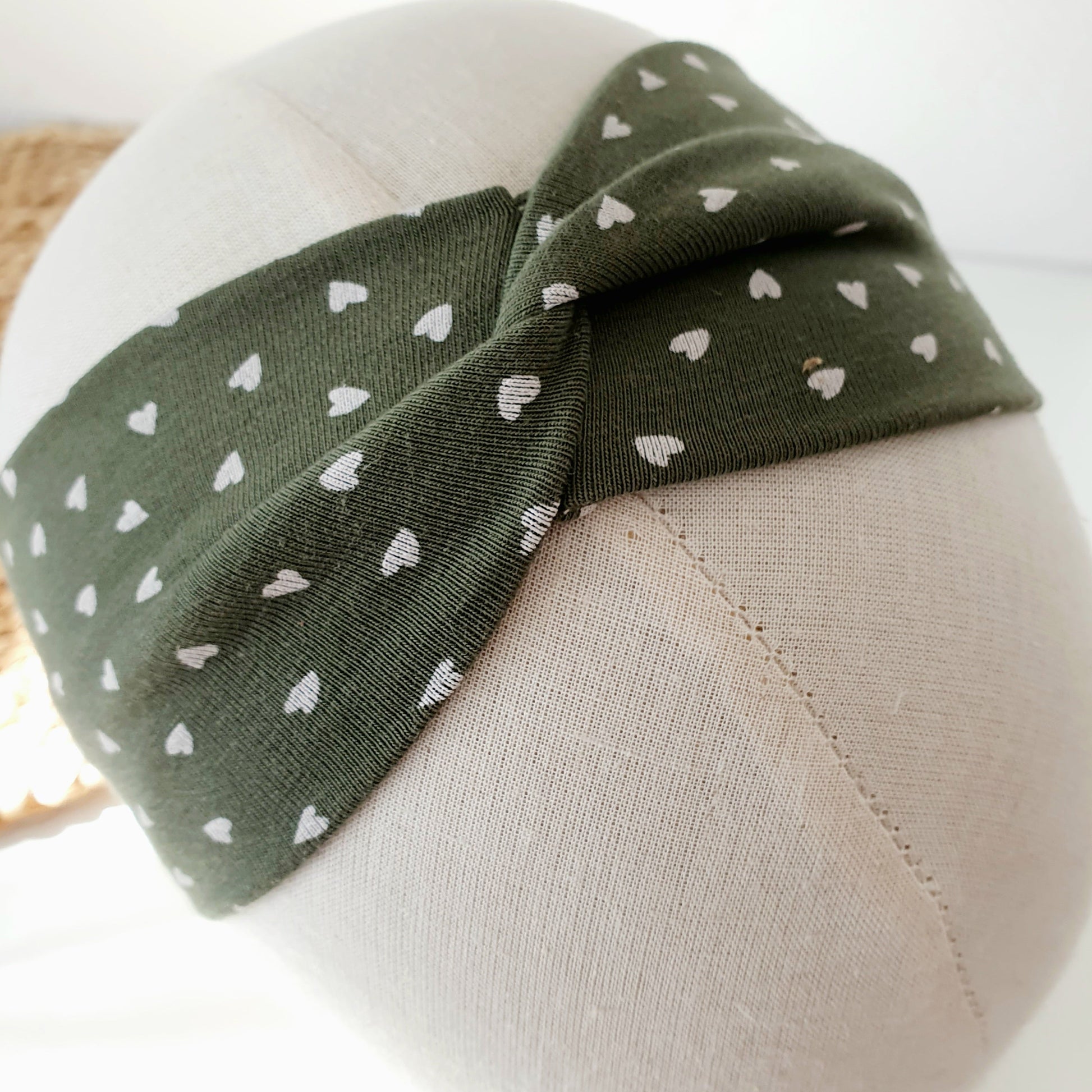 Bandeau cheveux kaki cœur Mlle ChouChou