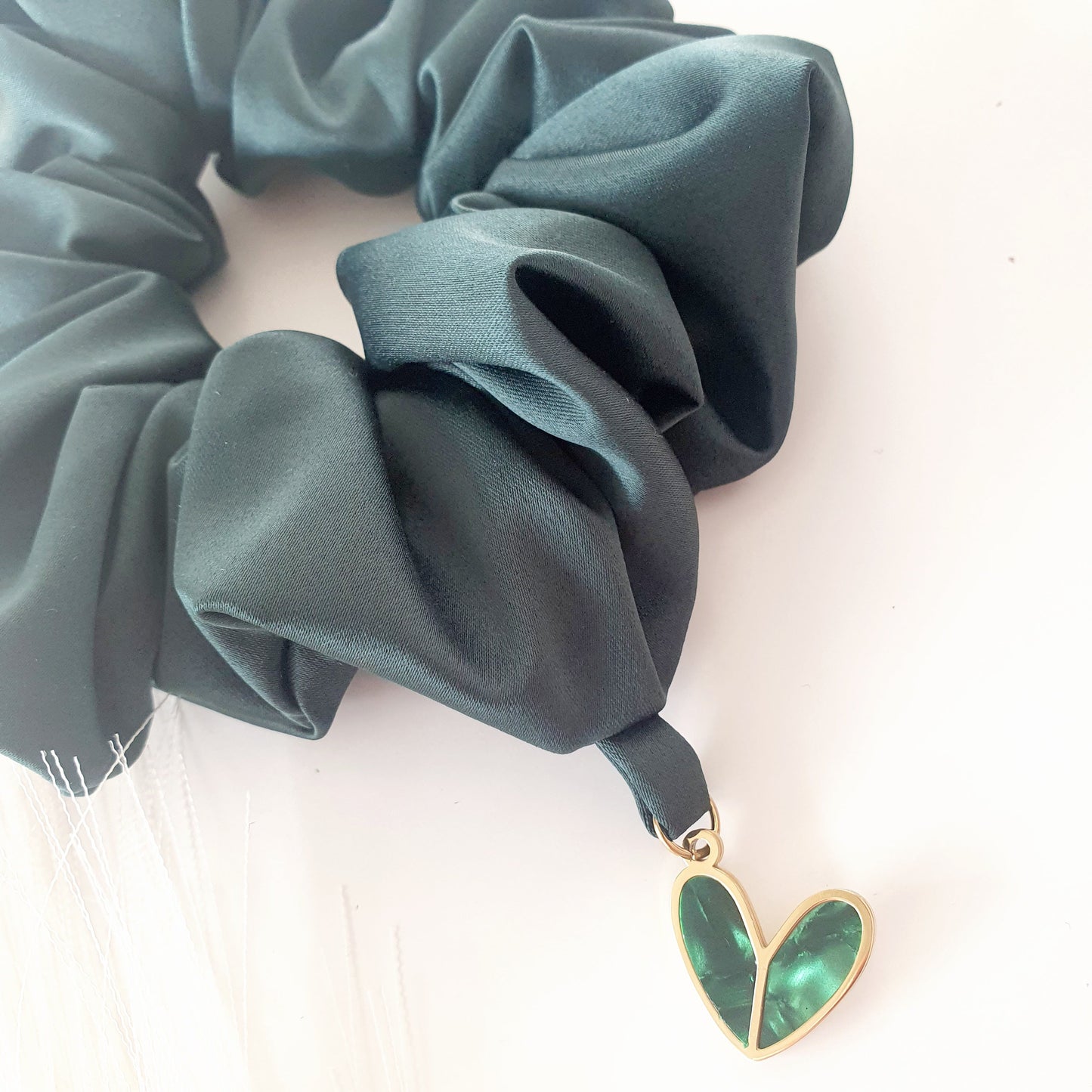 Chouchou Satin sapin bijou cœur vert Mlle ChouChou