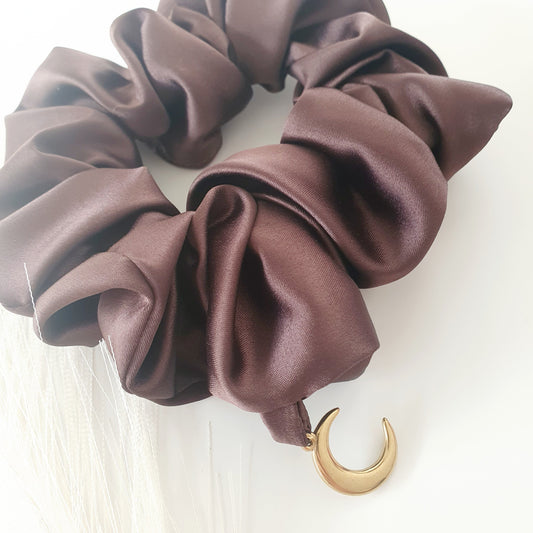 Chouchou Satin chocolat bijou lune Mlle ChouChou