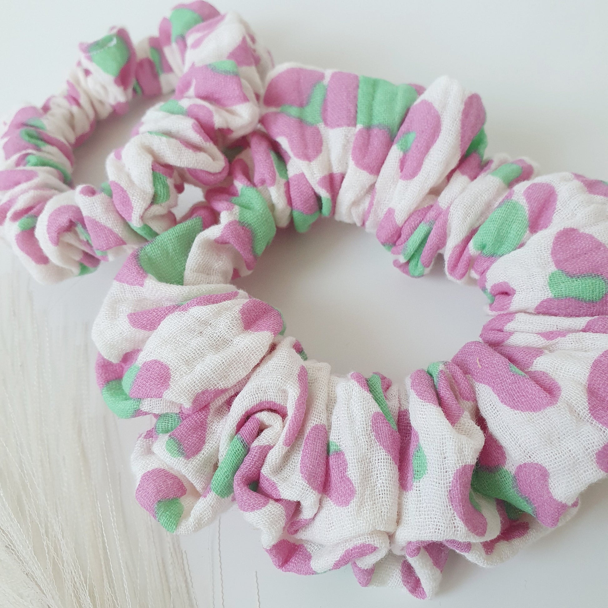Chouchou double gaze rose léopard Mlle ChouChou