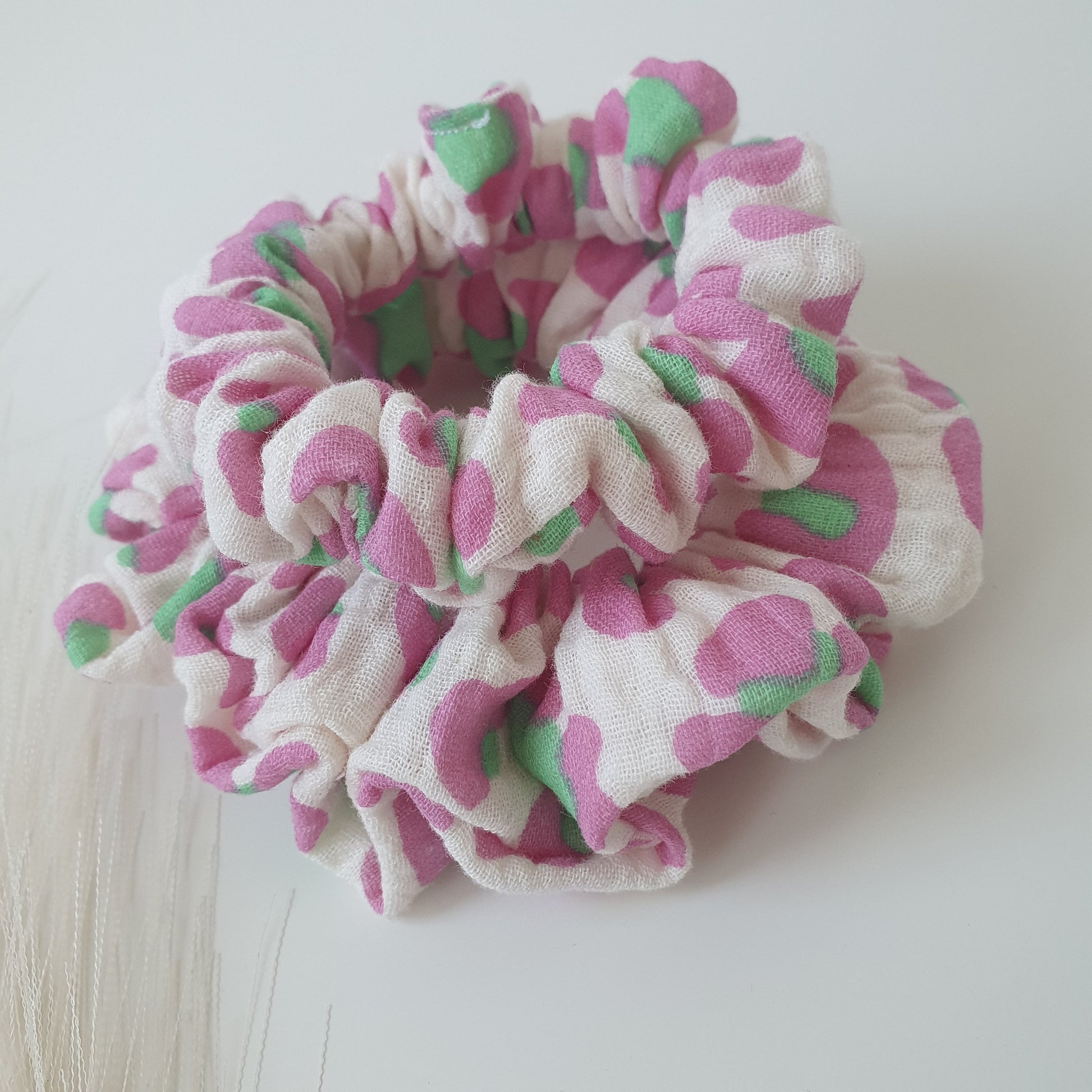 Chouchou double gaze rose léopard Mlle ChouChou