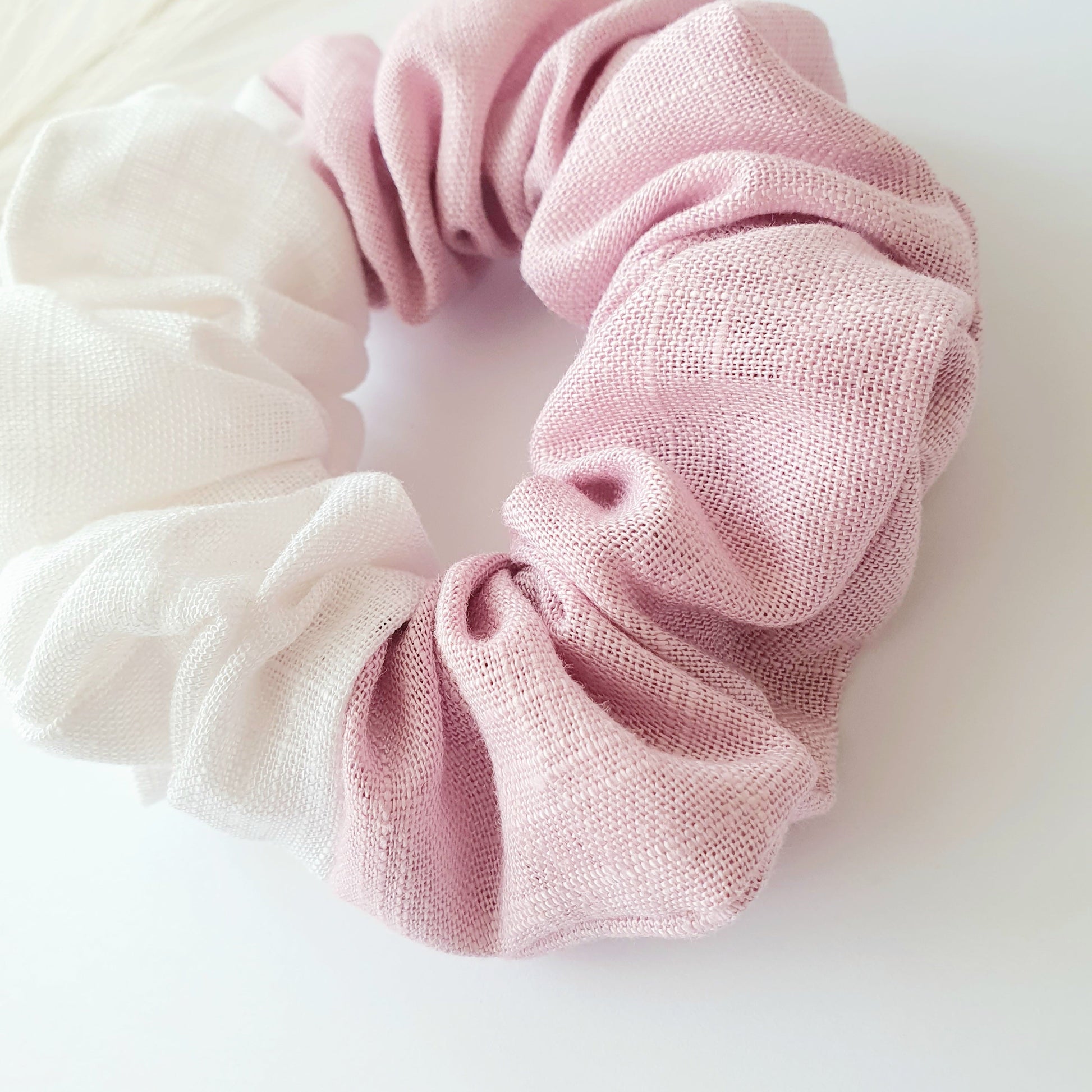Chouchou Lin bicolore blanc rose Mlle ChouChou