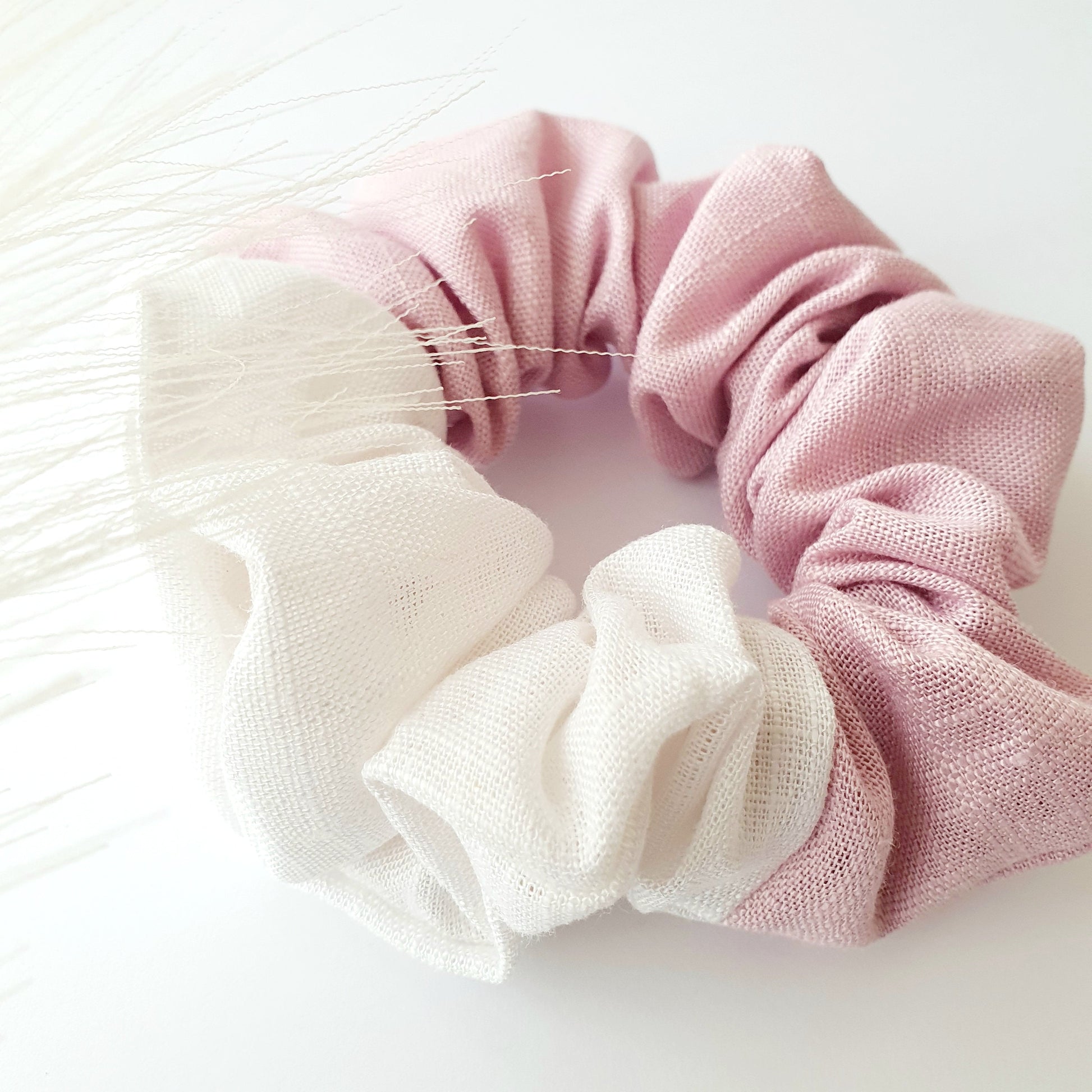 Chouchou Lin bicolore blanc rose Mlle ChouChou