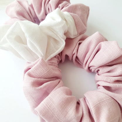 Chouchou Lin bicolore blanc rose Mlle ChouChou